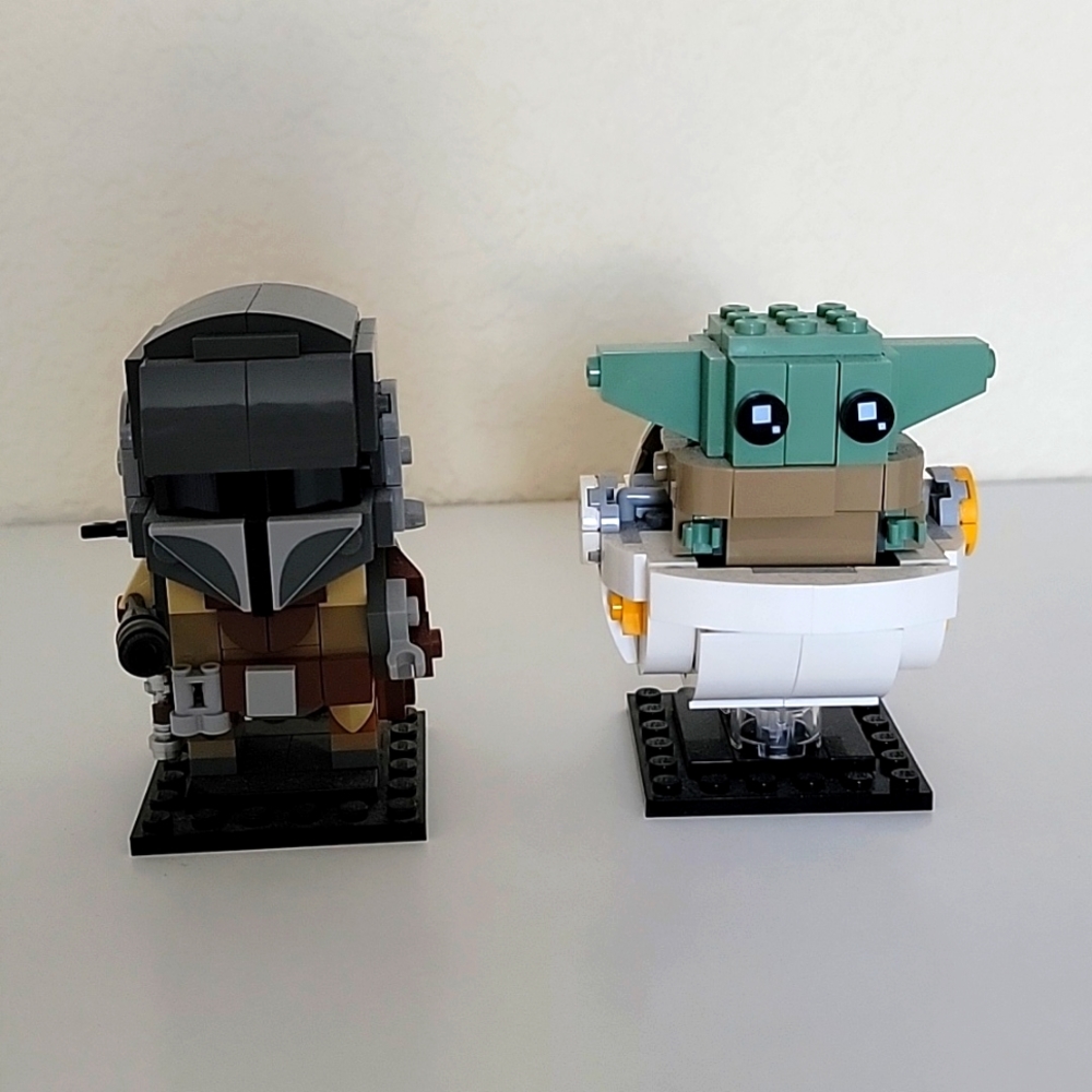 Mandalorian and Baby Yoda Lego Figures